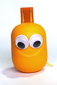 Photo of a character made from a plastic egg
