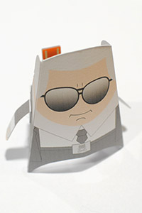 Photo of a paper version of a Fashion designer called Karl